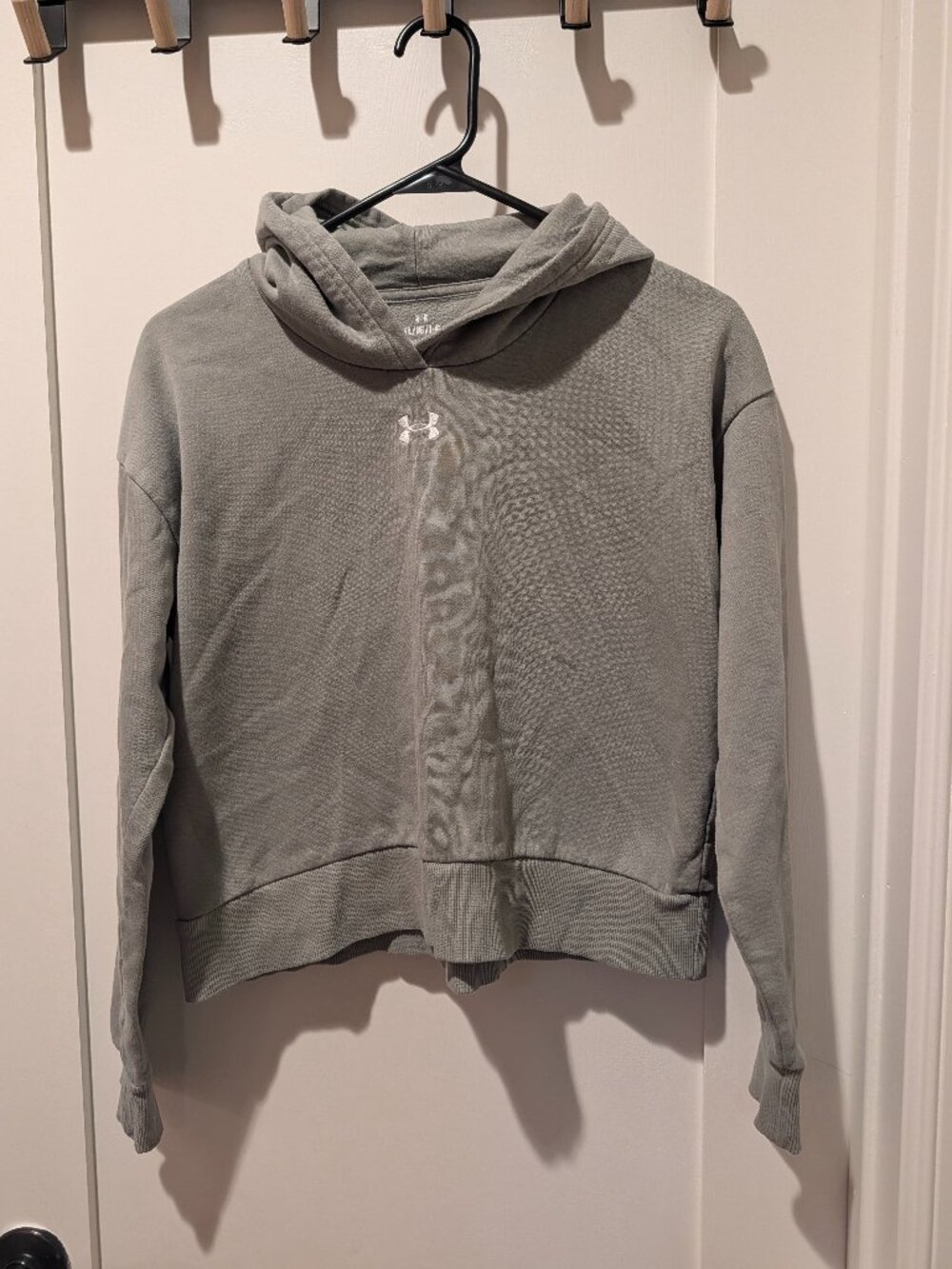 Under Armour Logo Cropped Gray Hoodie